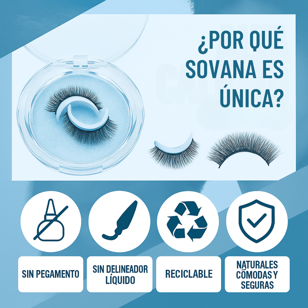 Pestañas Sovana™ - Realza tu Mirada con un Acabado Natural y sin pegamento En Segundos