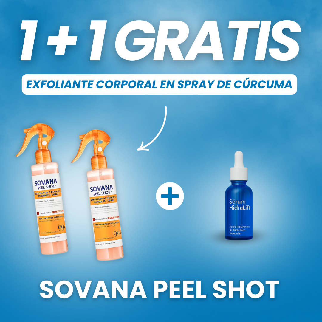 Sovana Peel Shot - Exfoliante corporal en spray de cúrcuma